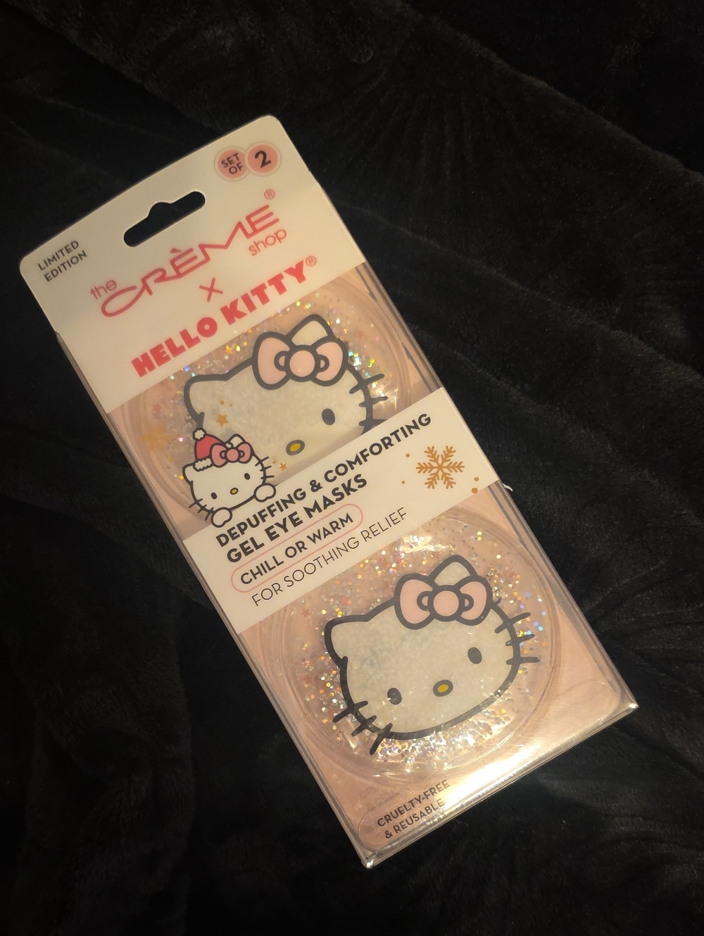 Hello Kitty Pink Glitter Gel Eye Masks - Set of 2